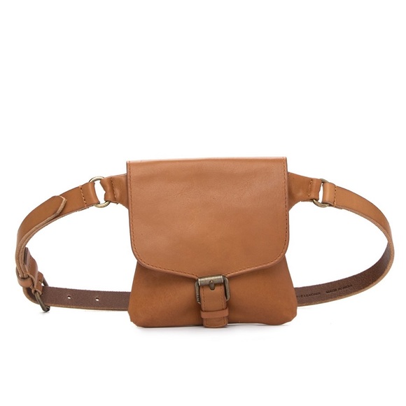 Frye Handbags - New FRYE Camel Belt Waist Bag Leather Fanny Pack